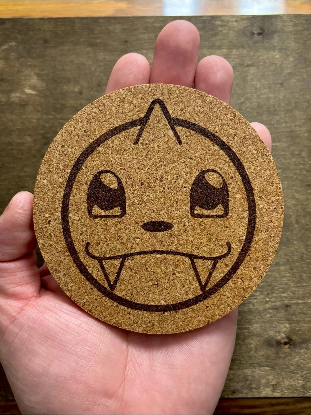 Pokemon Dewgong Face Laser Engraved Cork Coaster